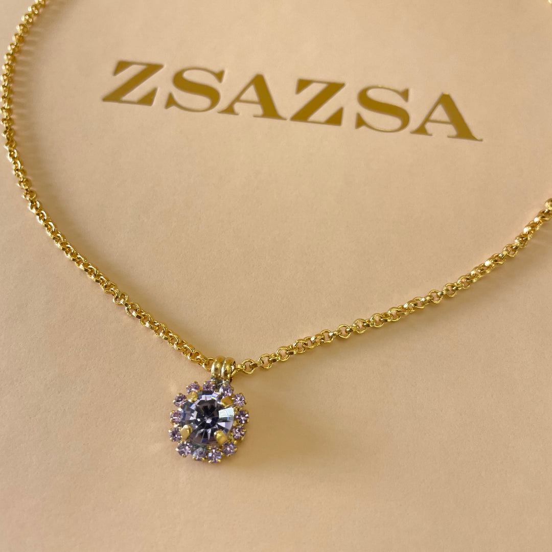 Dainty Lilac preciosa crystals set