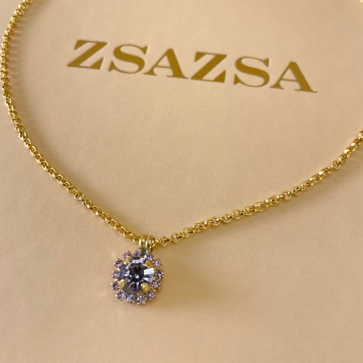 Dainty Lilac preciosa crystals set