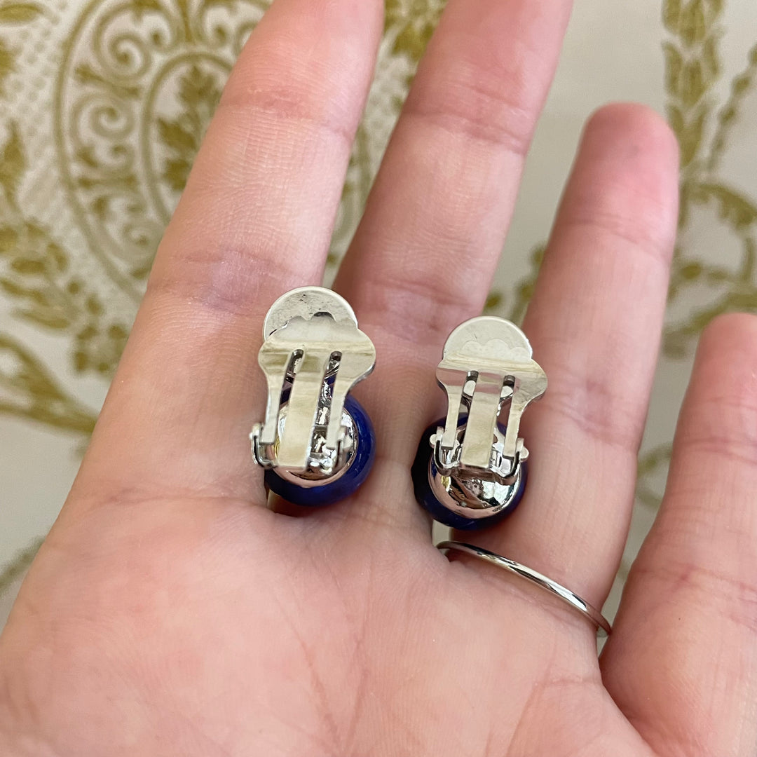 Blue C.Z Classic clips earrings