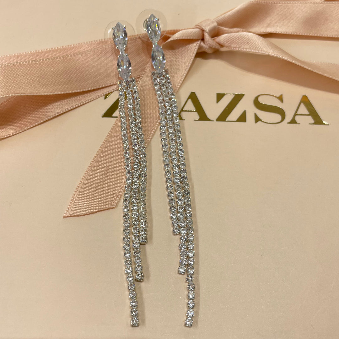 Marquise fringe earrings