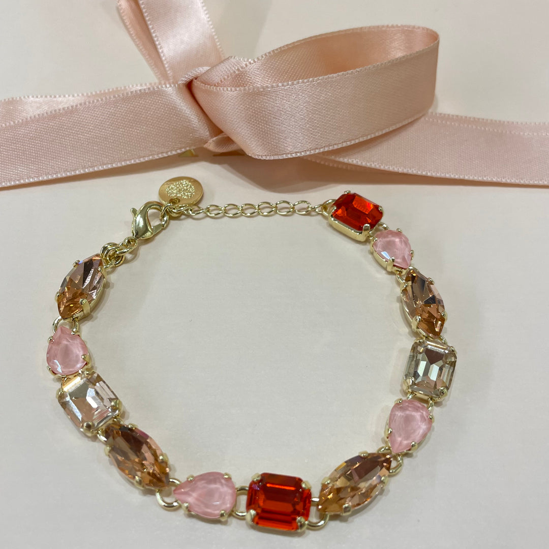 Orange Swarovski crystals set