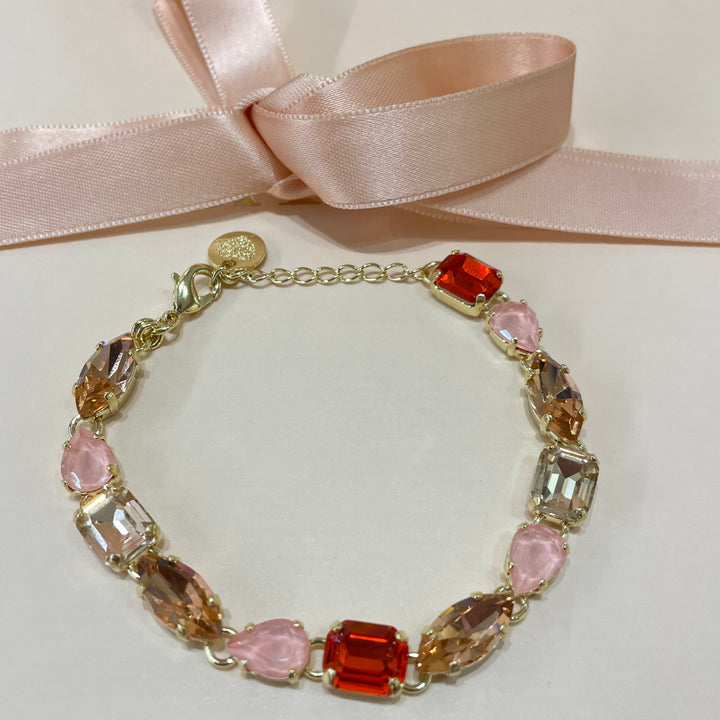 Orange Swarovski crystals set