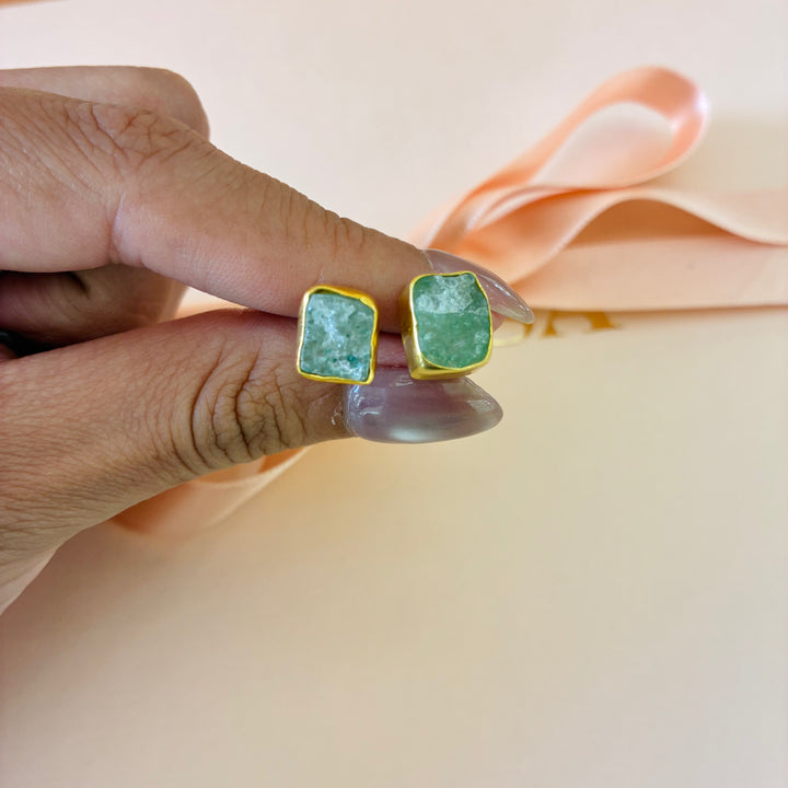 Handmade quartz studs