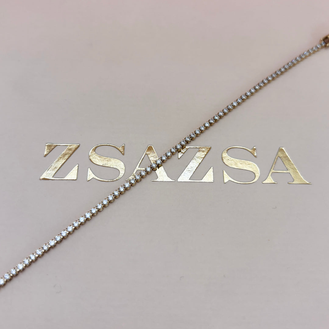 Thin tennis bracelet