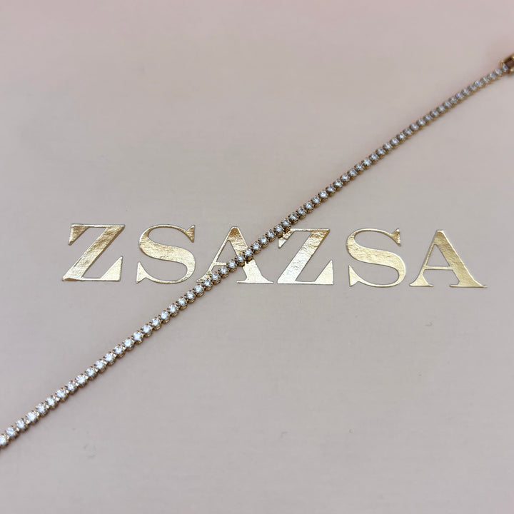 Thin tennis bracelet