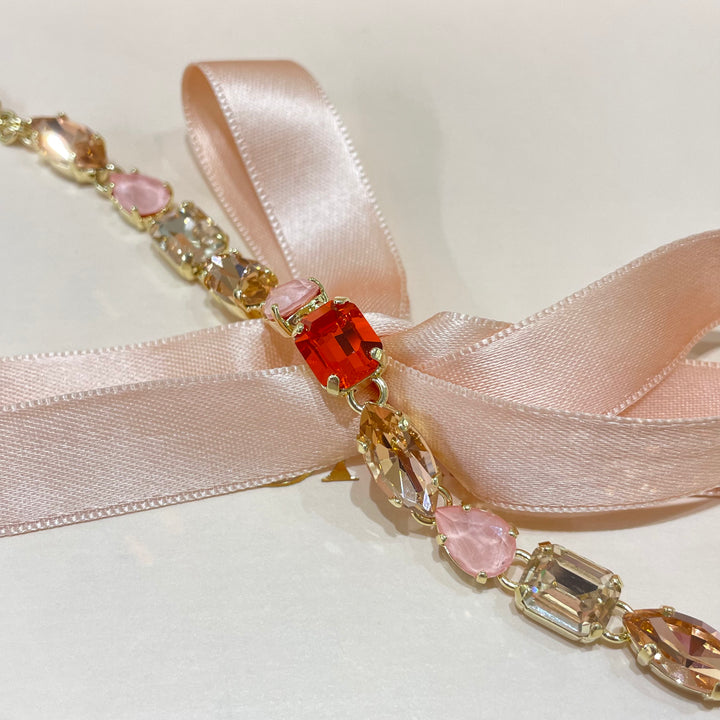 Orange Swarovski crystals set