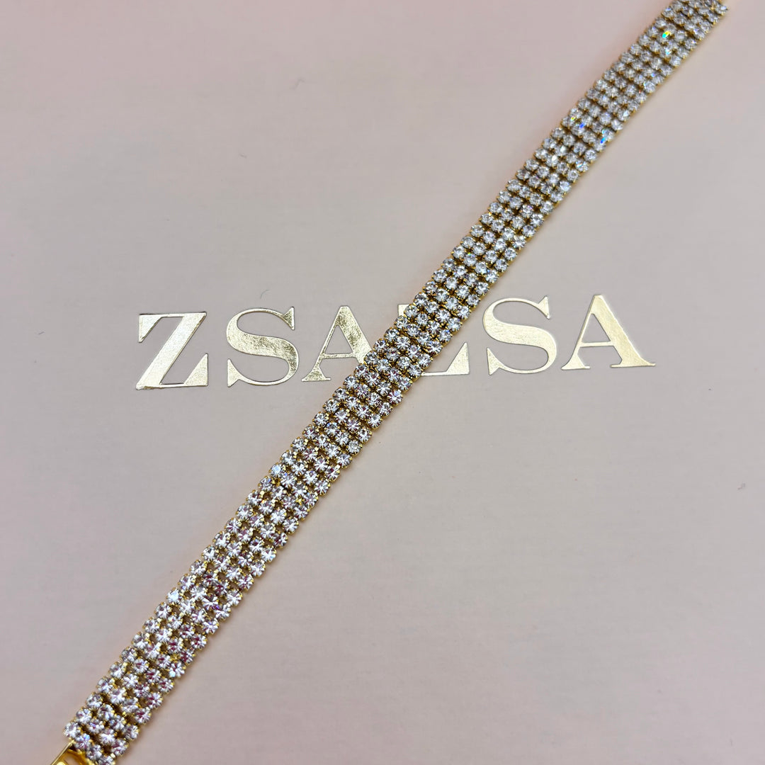 4 rows rhinestone bracelet