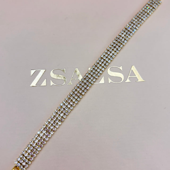 4 rows rhinestone bracelet