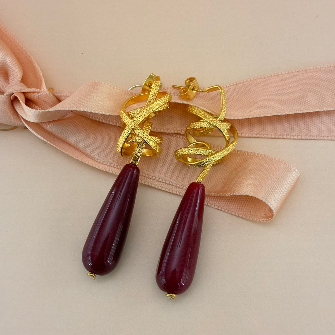 Handmade red earrings