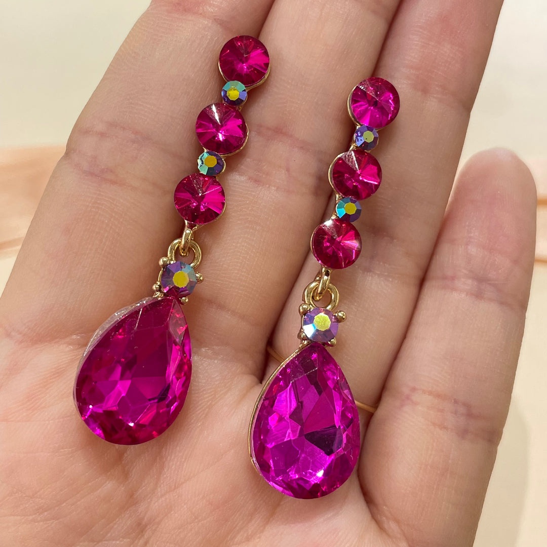Fuchsia teardrop earrings