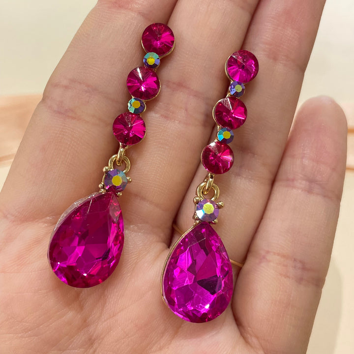 Fuchsia teardrop earrings