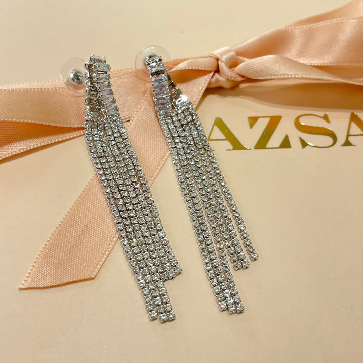 Baguette fringe earrings