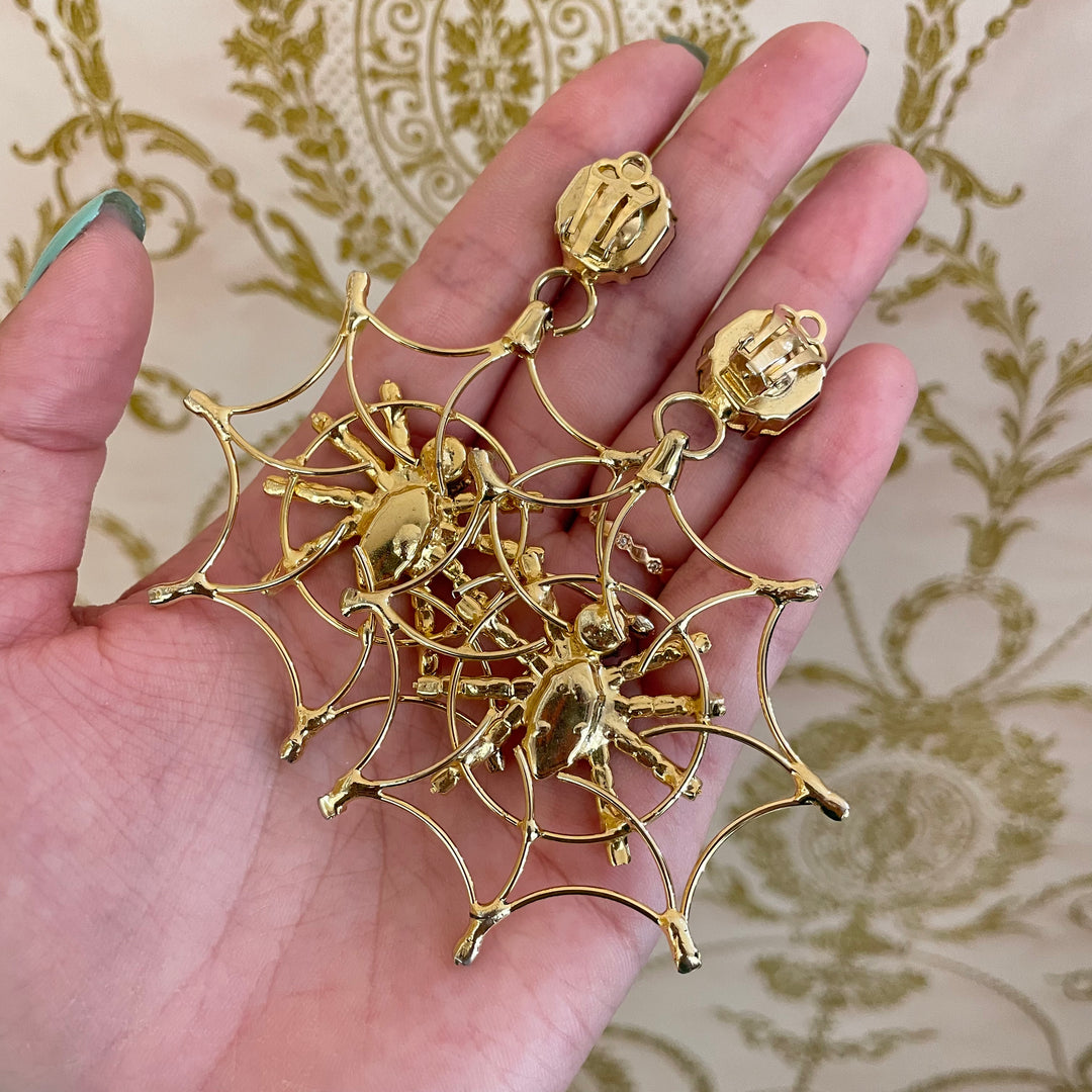 Spider multicolour clip on earrings