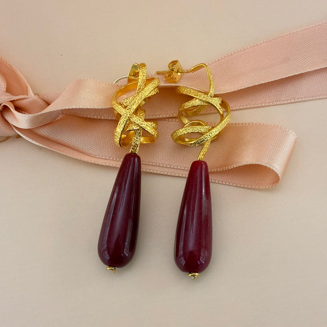 Handmade red earrings