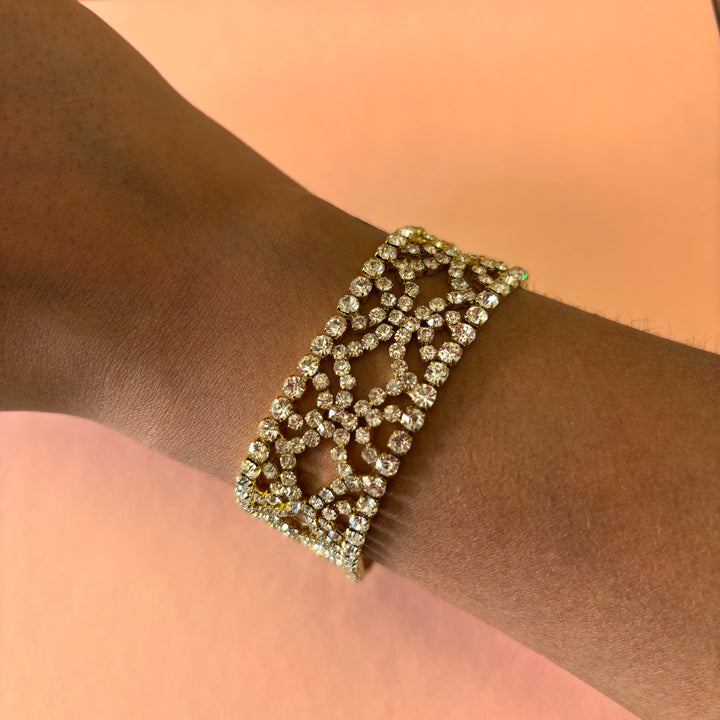 Thick rhinestone bracelet