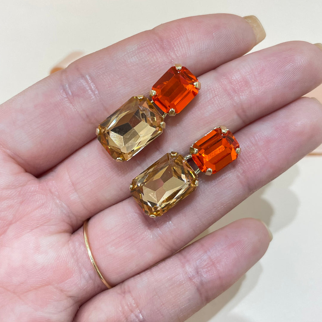 Orange Swarovski crystals set