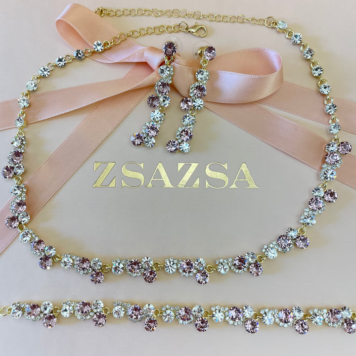 Elegant Lilac Swarovski crystals set