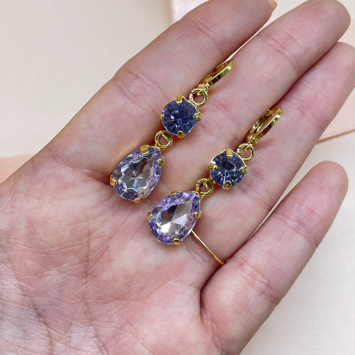 Lilac preciosa crystals set