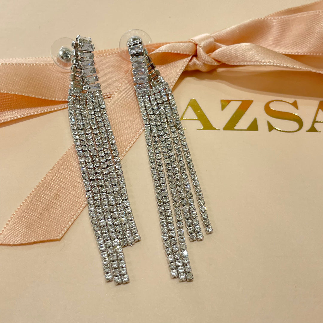 Baguette fringe earrings