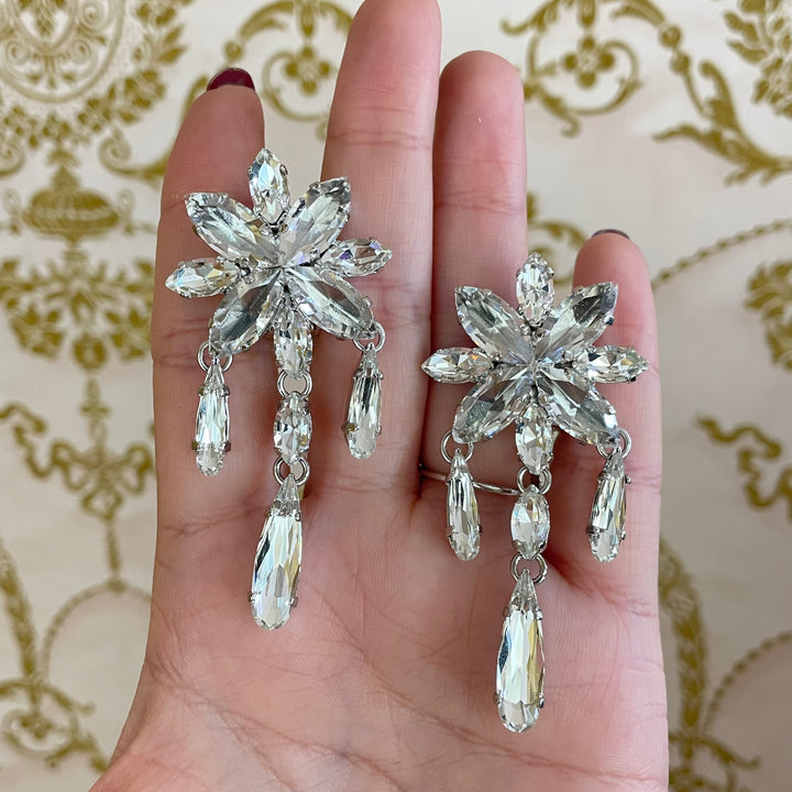 Swarovski crystal elegant clips earrings