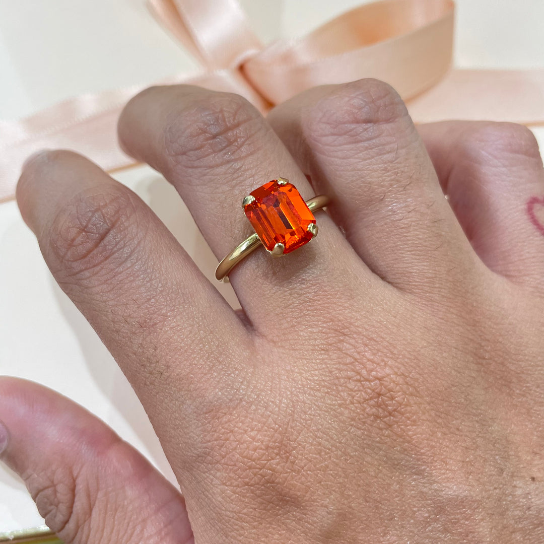 Orange Swarovski crystals set