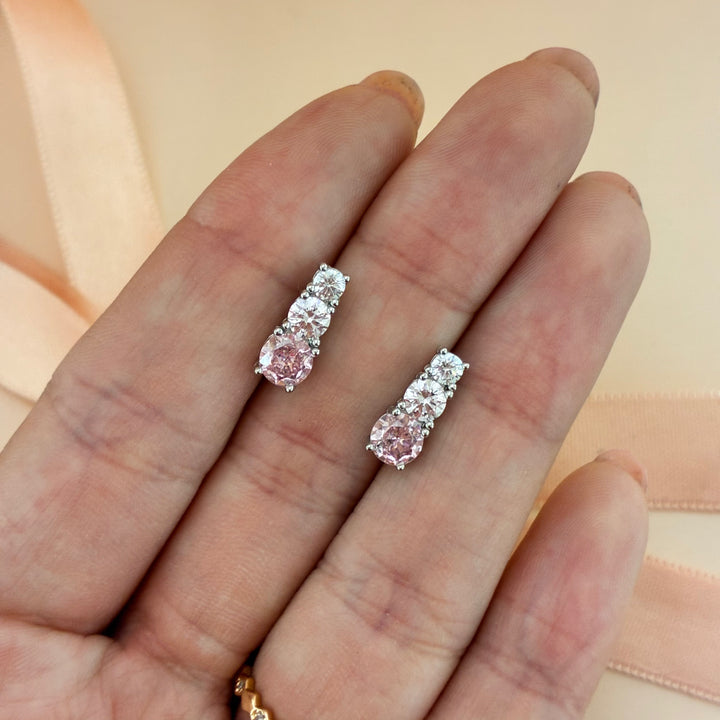 Pink zircone sterling silver set