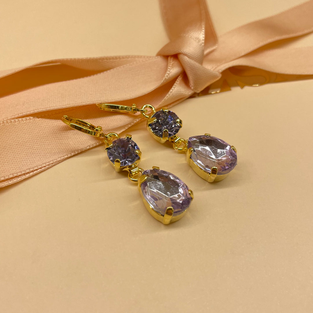 Lilac preciosa crystals set