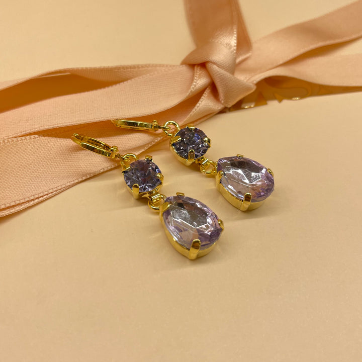 Lilac preciosa crystals set