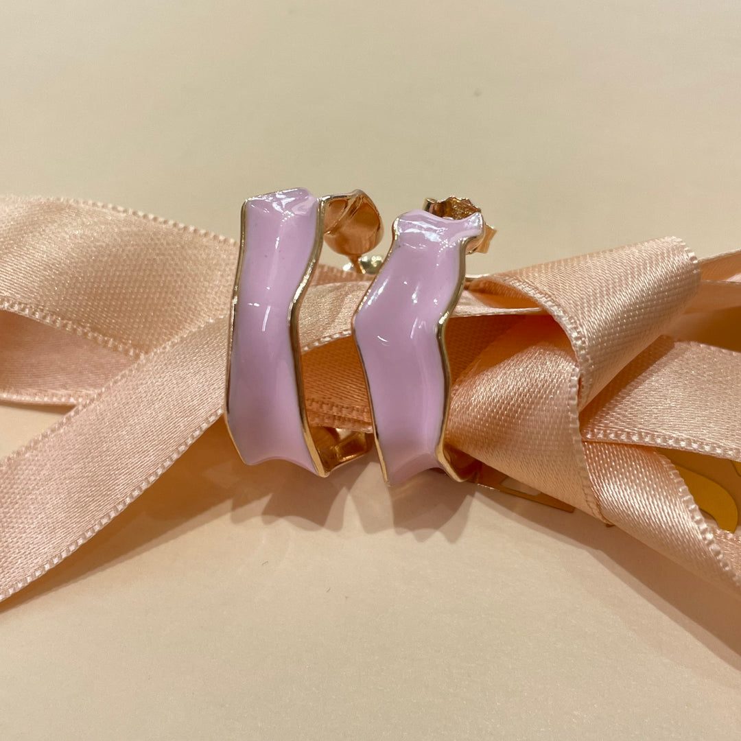 Enamel pink hoops
