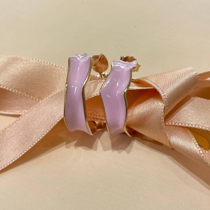 Enamel pink hoops