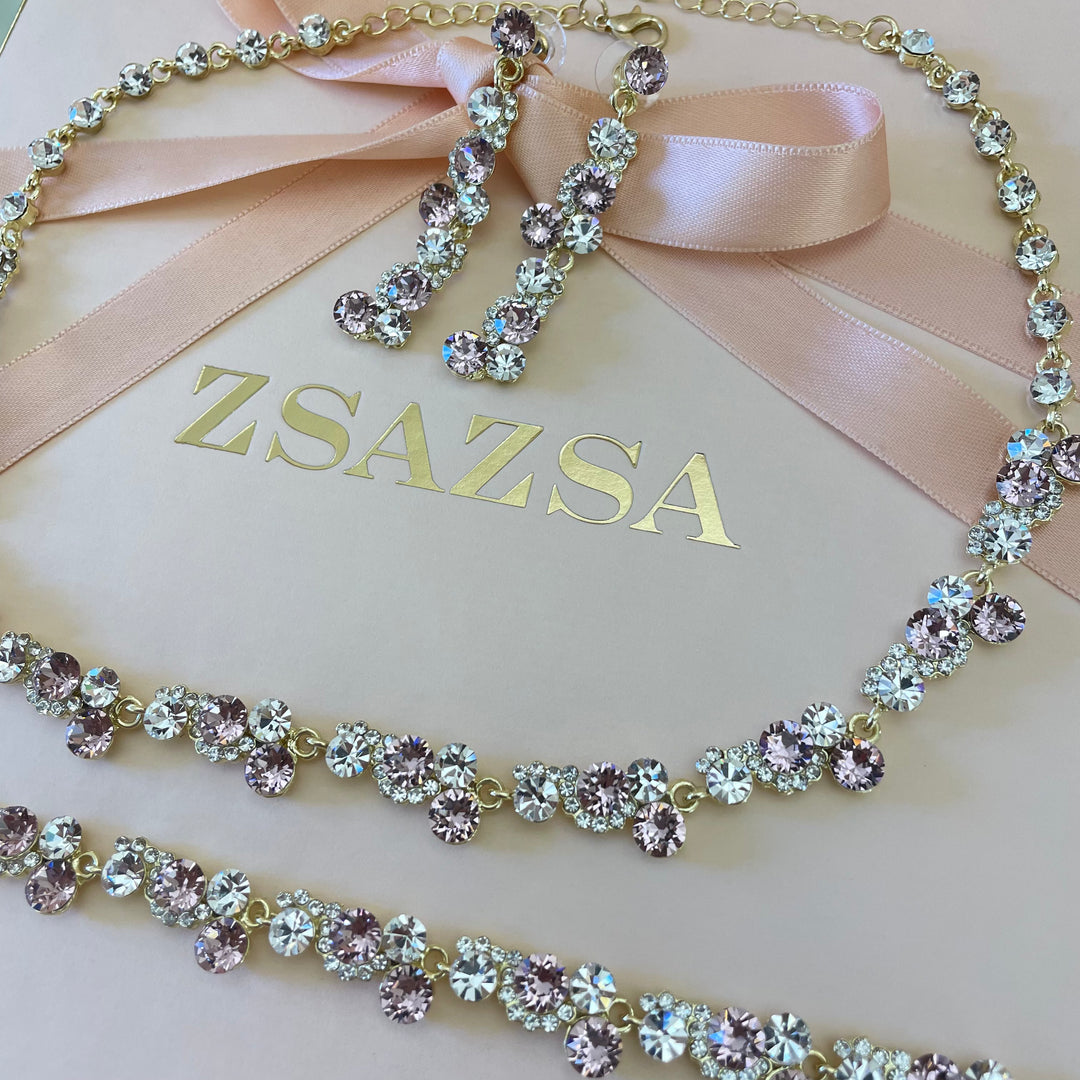 Elegant Lilac Swarovski crystals set