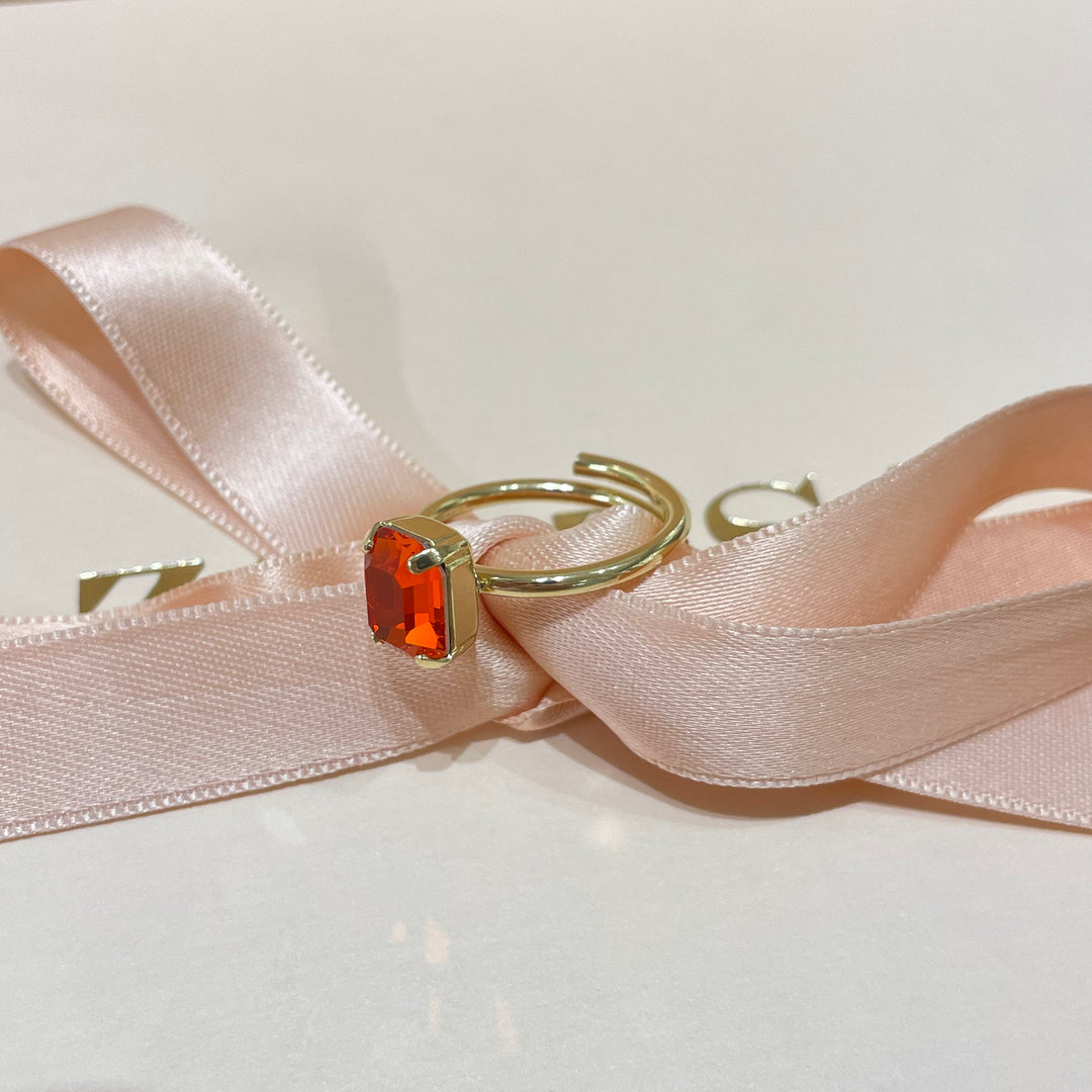 Orange Swarovski crystals set