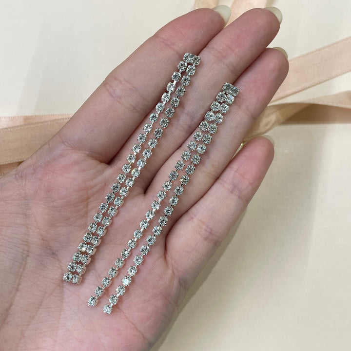 Double tennis earrings