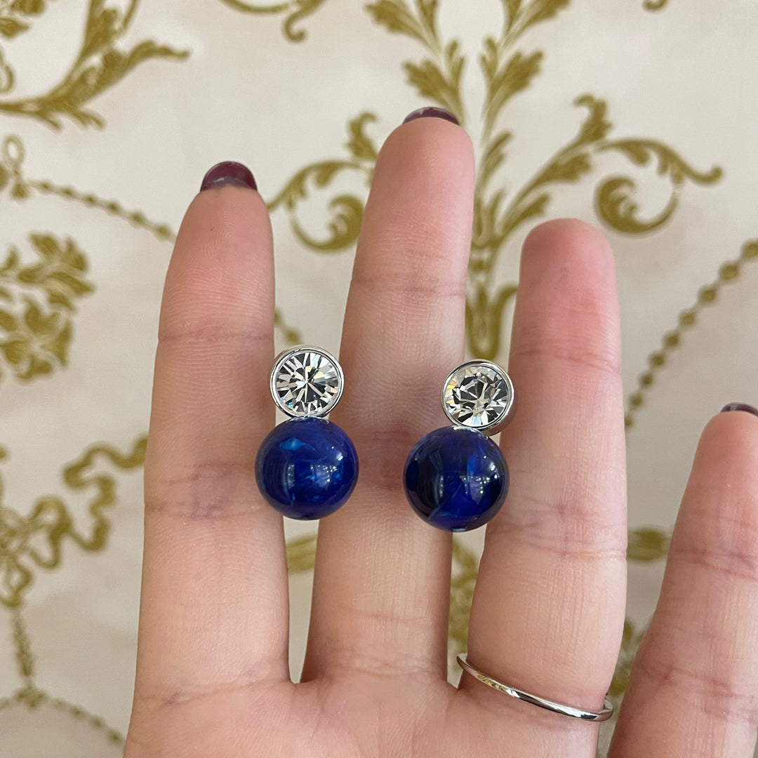 Blue C.Z Classic clips earrings