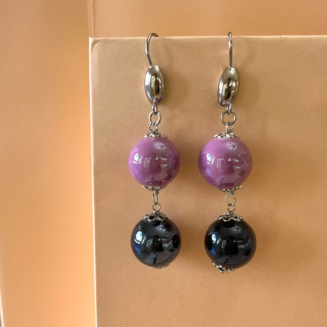 Ceramic lilac and navy blue set