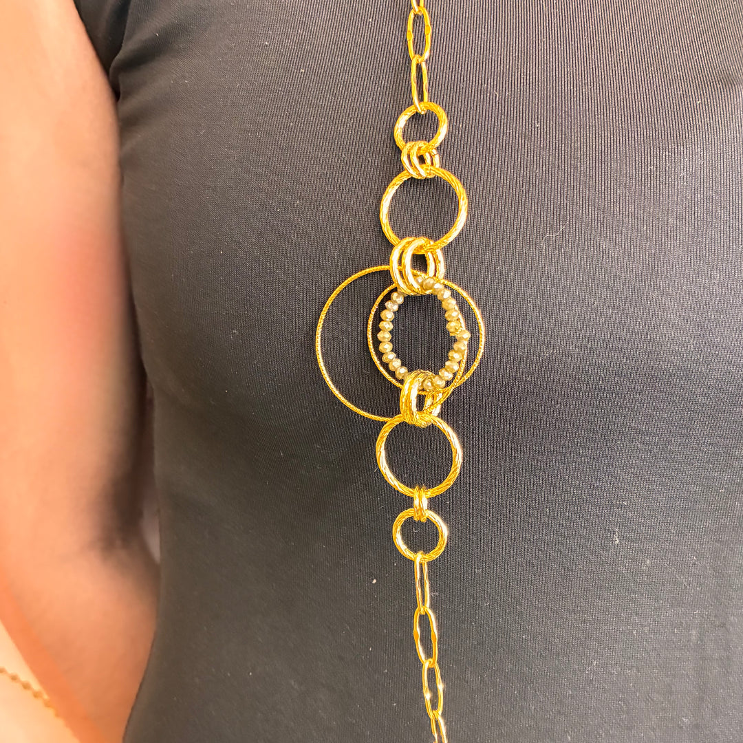 Handmade olive green beaded set