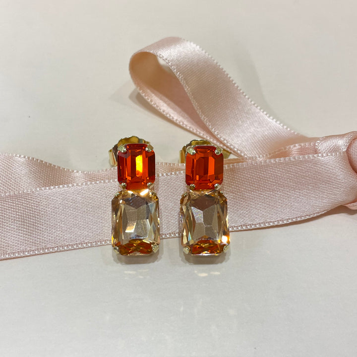 Orange Swarovski crystals set