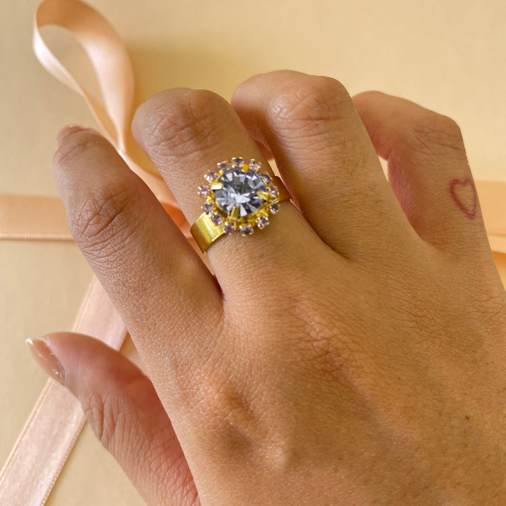 Dainty Lilac preciosa crystals set