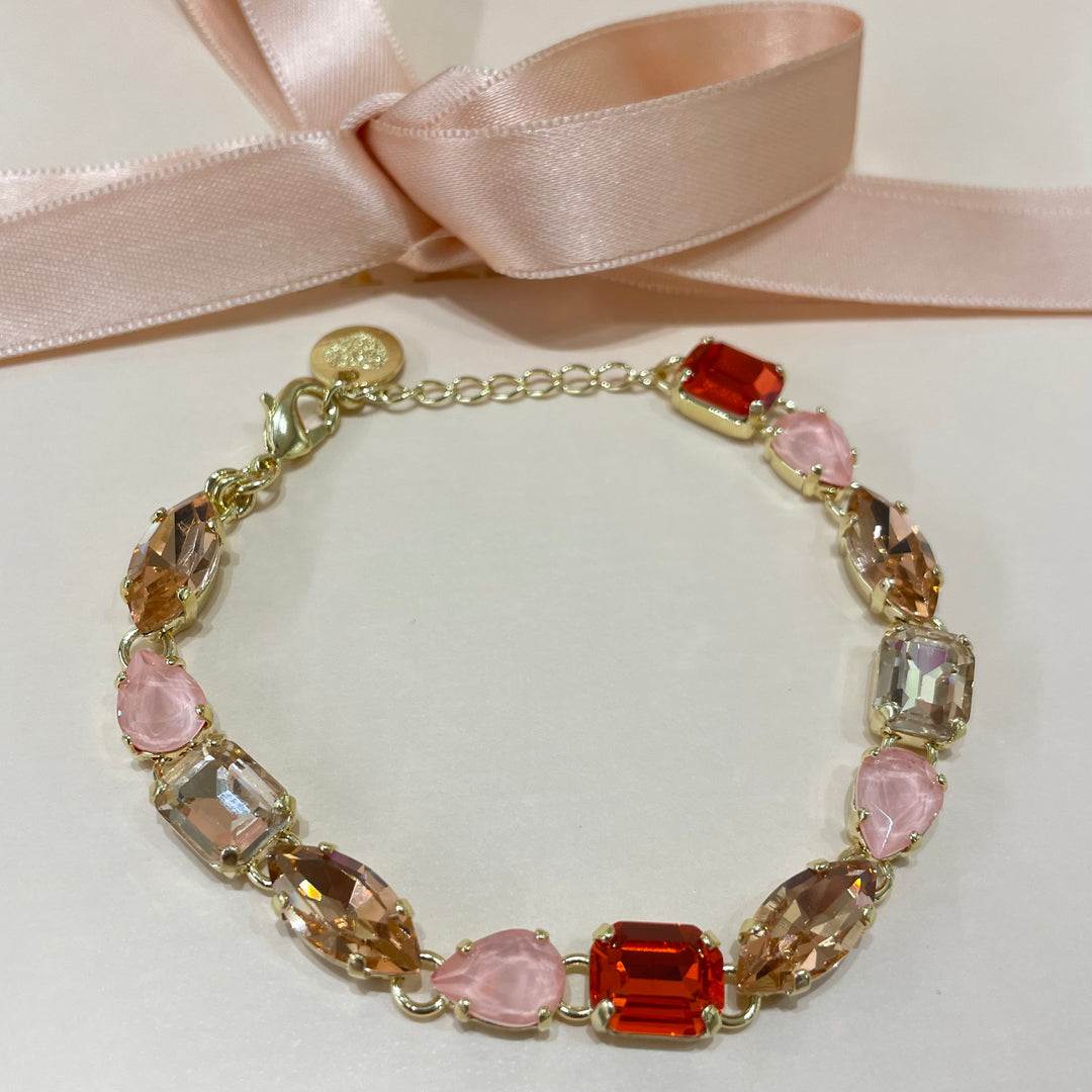 Orange Swarovski crystals set