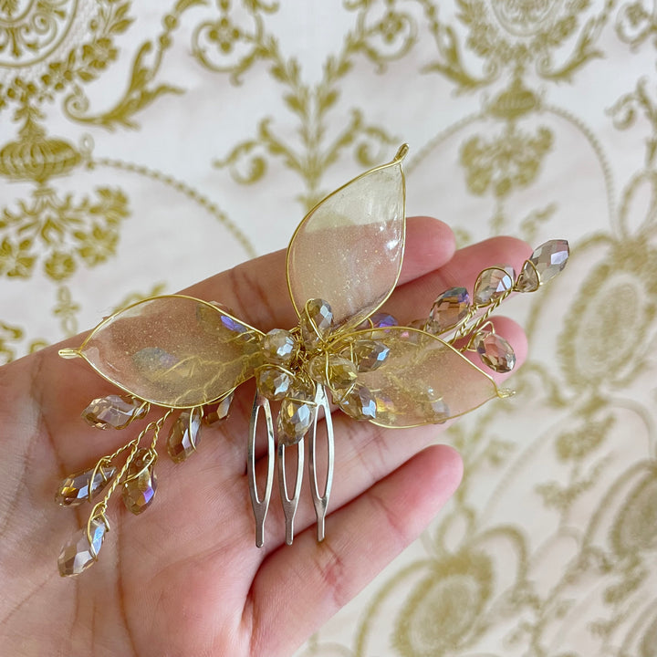 Small gold hair comb