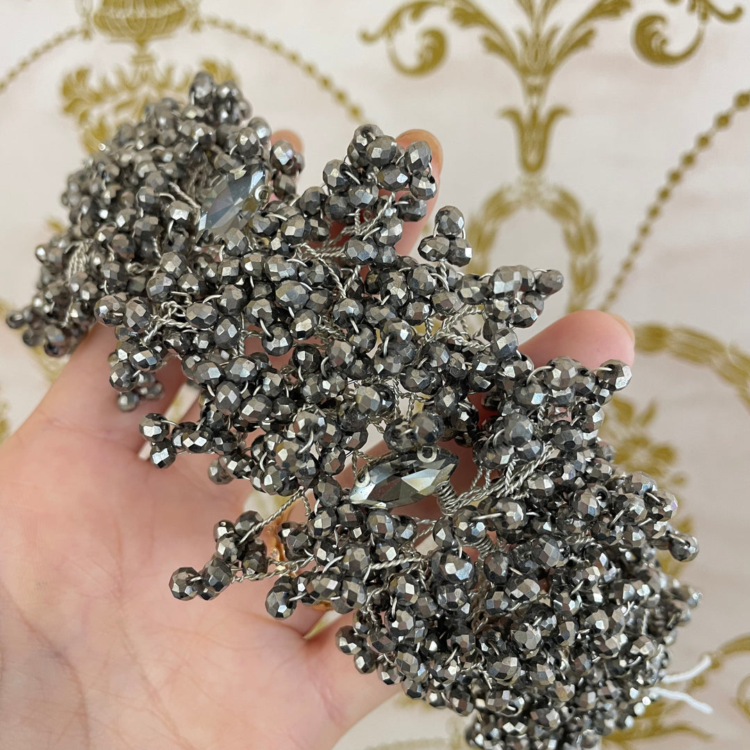 Grey marquise headpiece