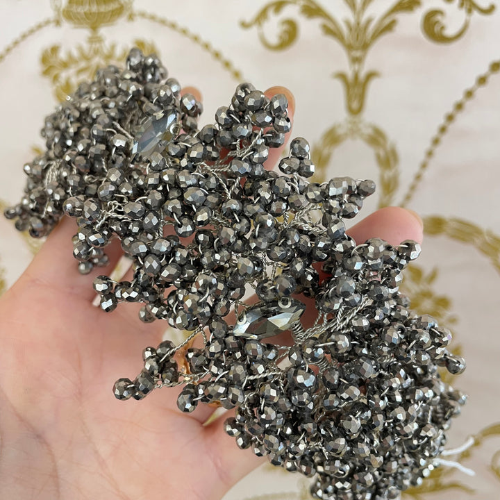 Grey marquise headpiece