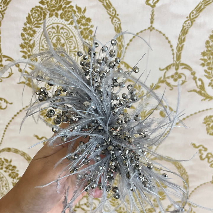 Grey feathers headpiece
