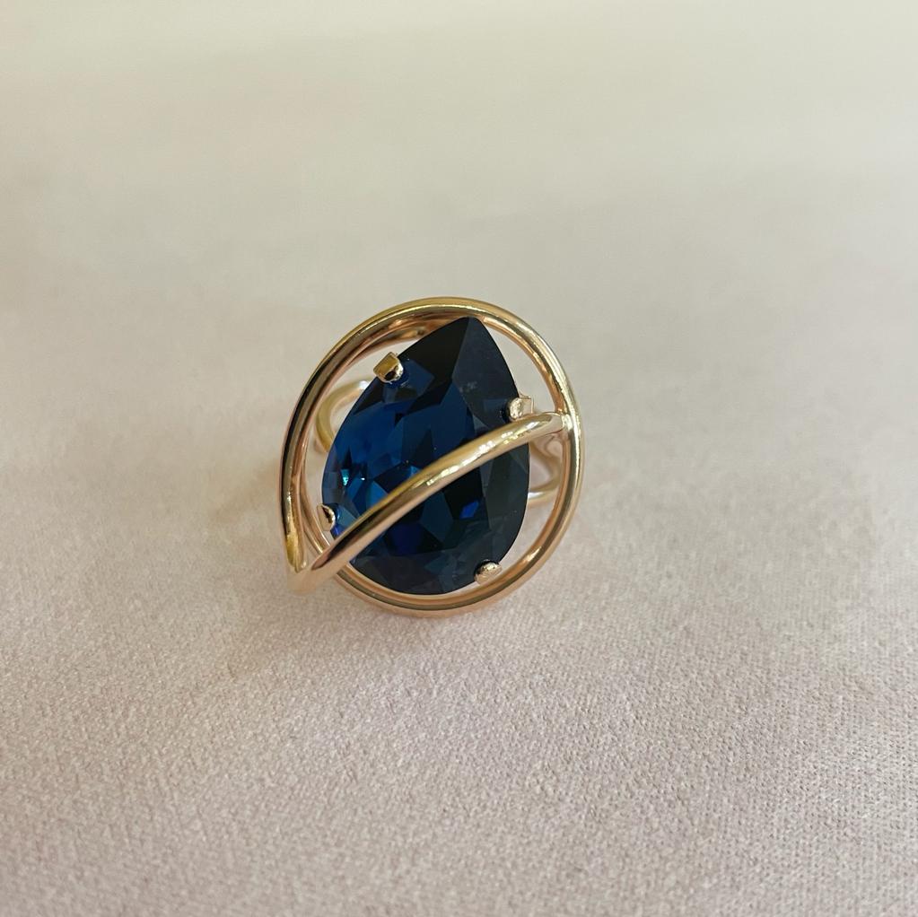 Elegant set navy blue Swarovski crystal