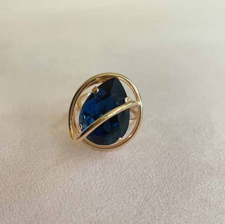 Elegant set navy blue Swarovski crystal