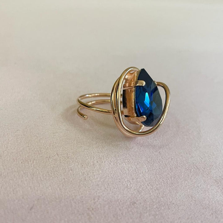 Elegant set navy blue Swarovski crystal