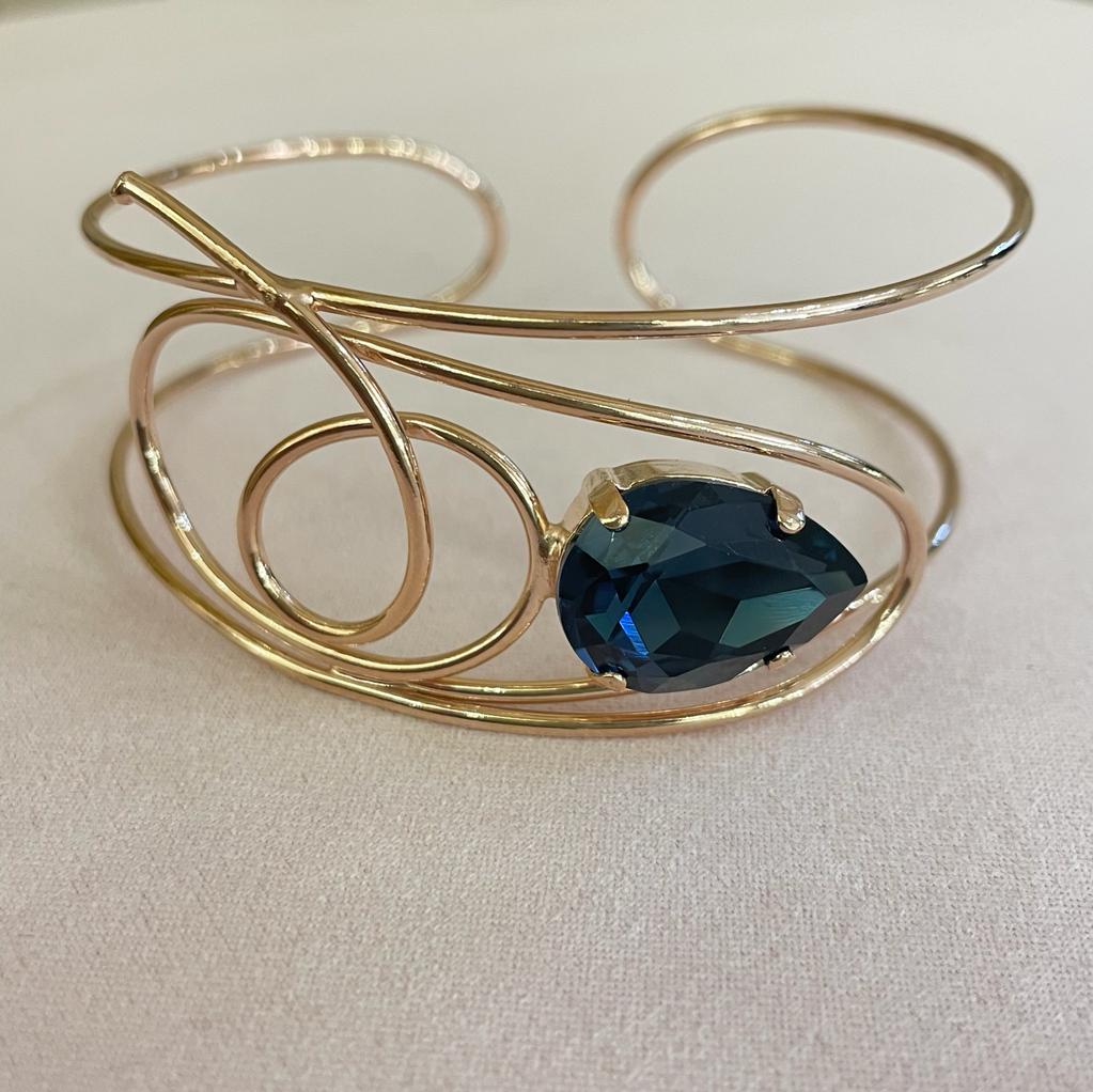 Elegant set navy blue Swarovski crystal