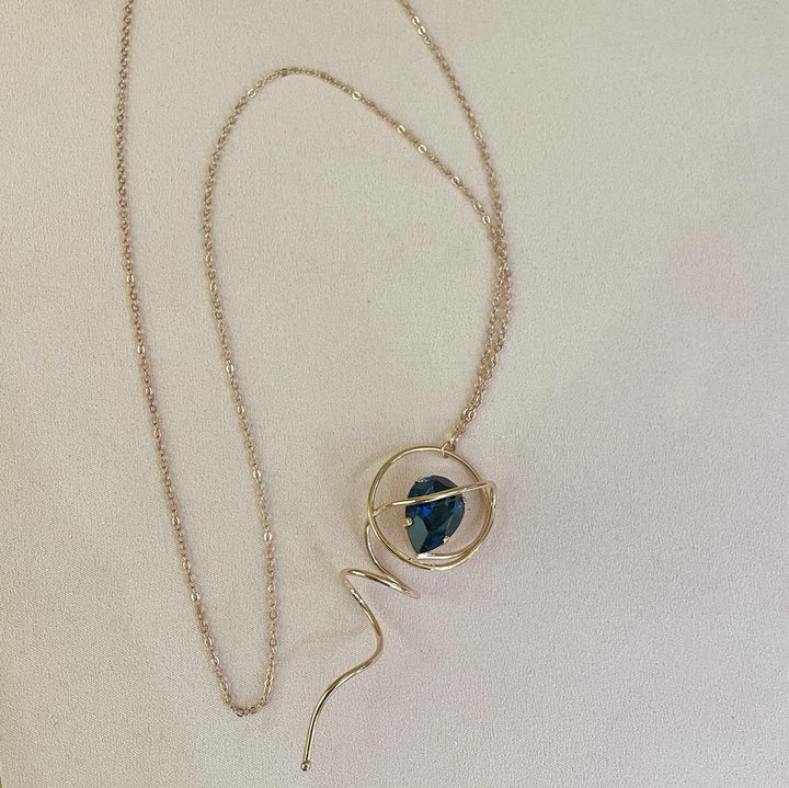 Elegant set navy blue Swarovski crystal