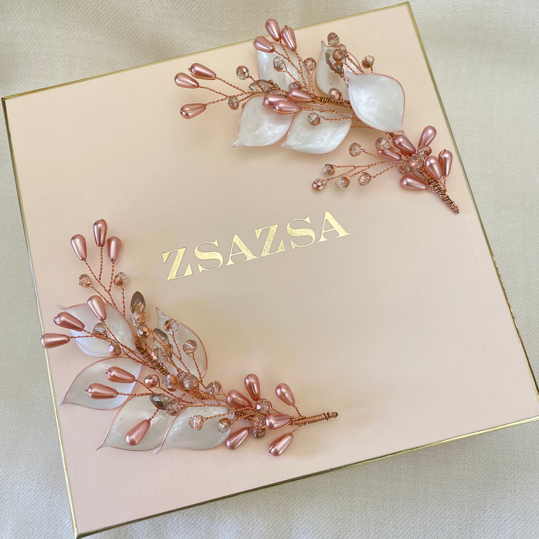 Rose gold pair headpiece