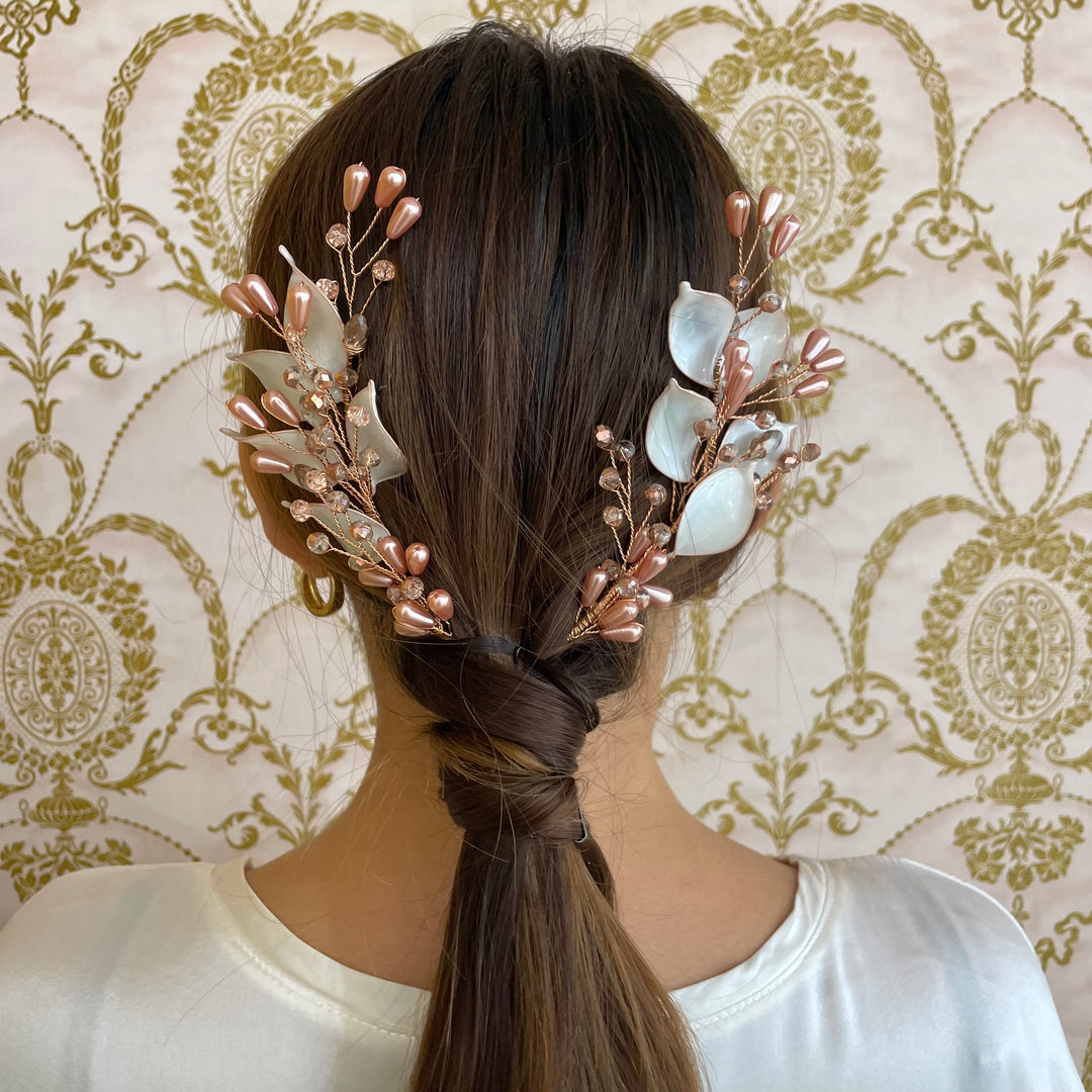 Rose gold pair headpiece